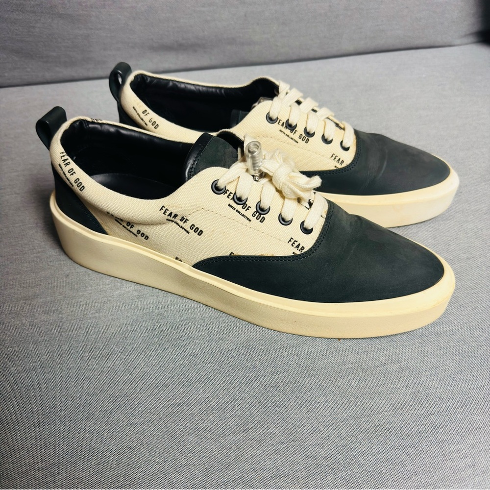 Fear of God Black and Cream Low-Top Sneakers